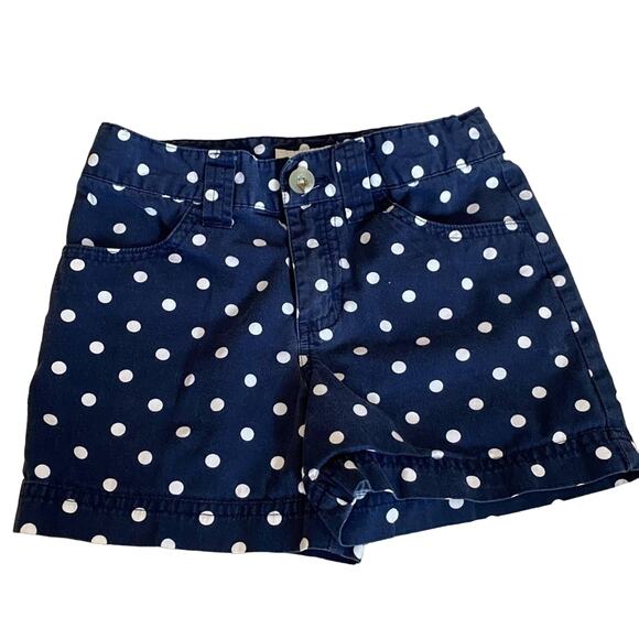 Cherokee Girl’s Navy Blue & White Polka Dot 100% Cotton Shorts size 6/6X - Picture 1 of 5